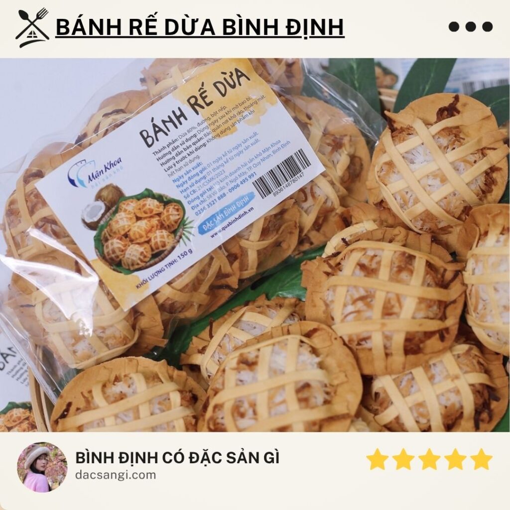 Bình Định có đặc sản gì? 15 đặc sản Bình Định trứ danh nên thử và mua về làm quà Đặc sản bánh rế dừa Bình Định