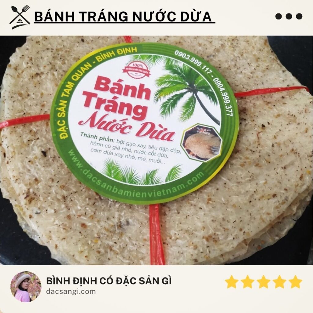 Bình Định có đặc sản gì? 15 đặc sản Bình Định trứ danh nên thử và mua về làm quà Đặc sản bánh tráng nước dừa Bình Định