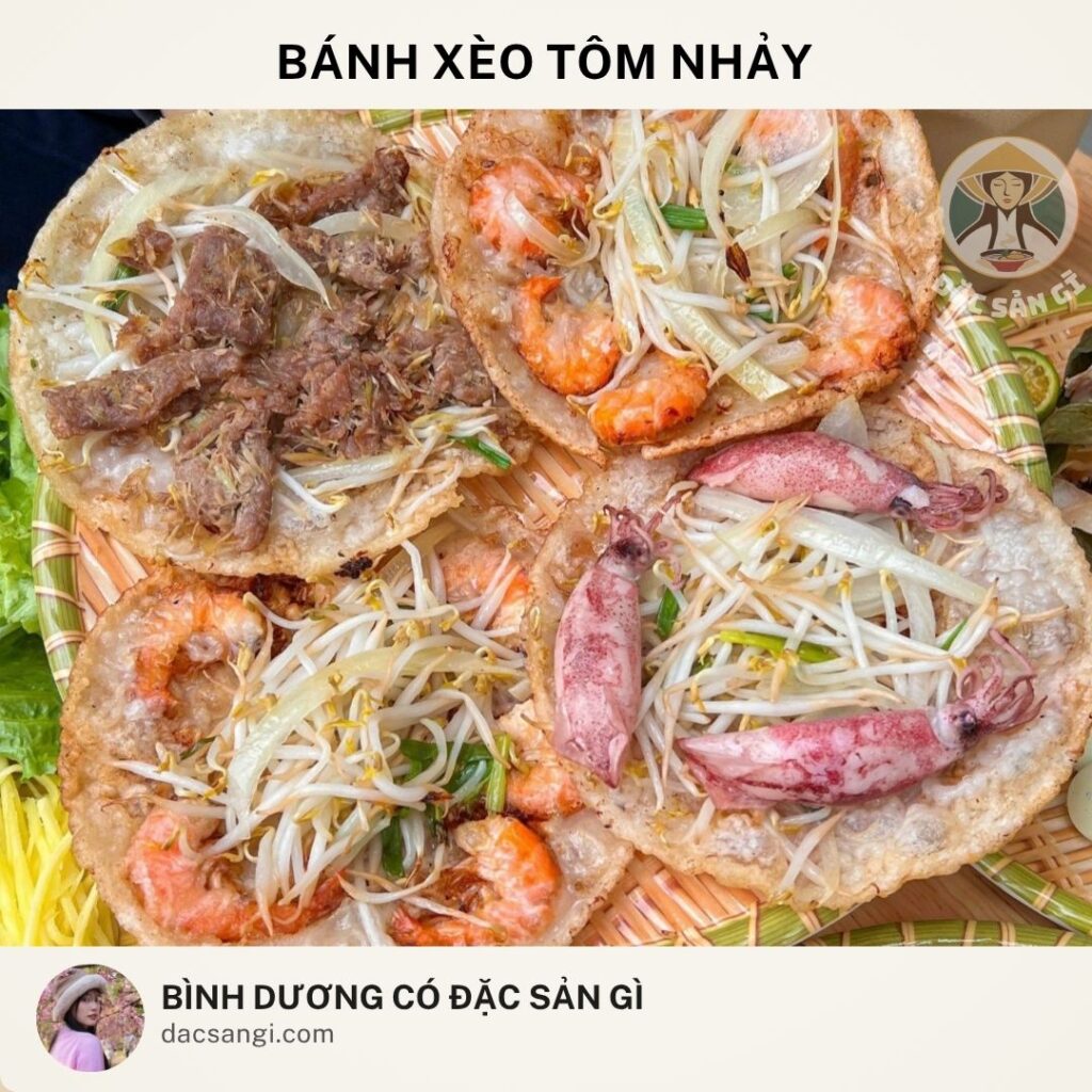 Đặc sản bánh xèo tôm nhảy Bình Dương