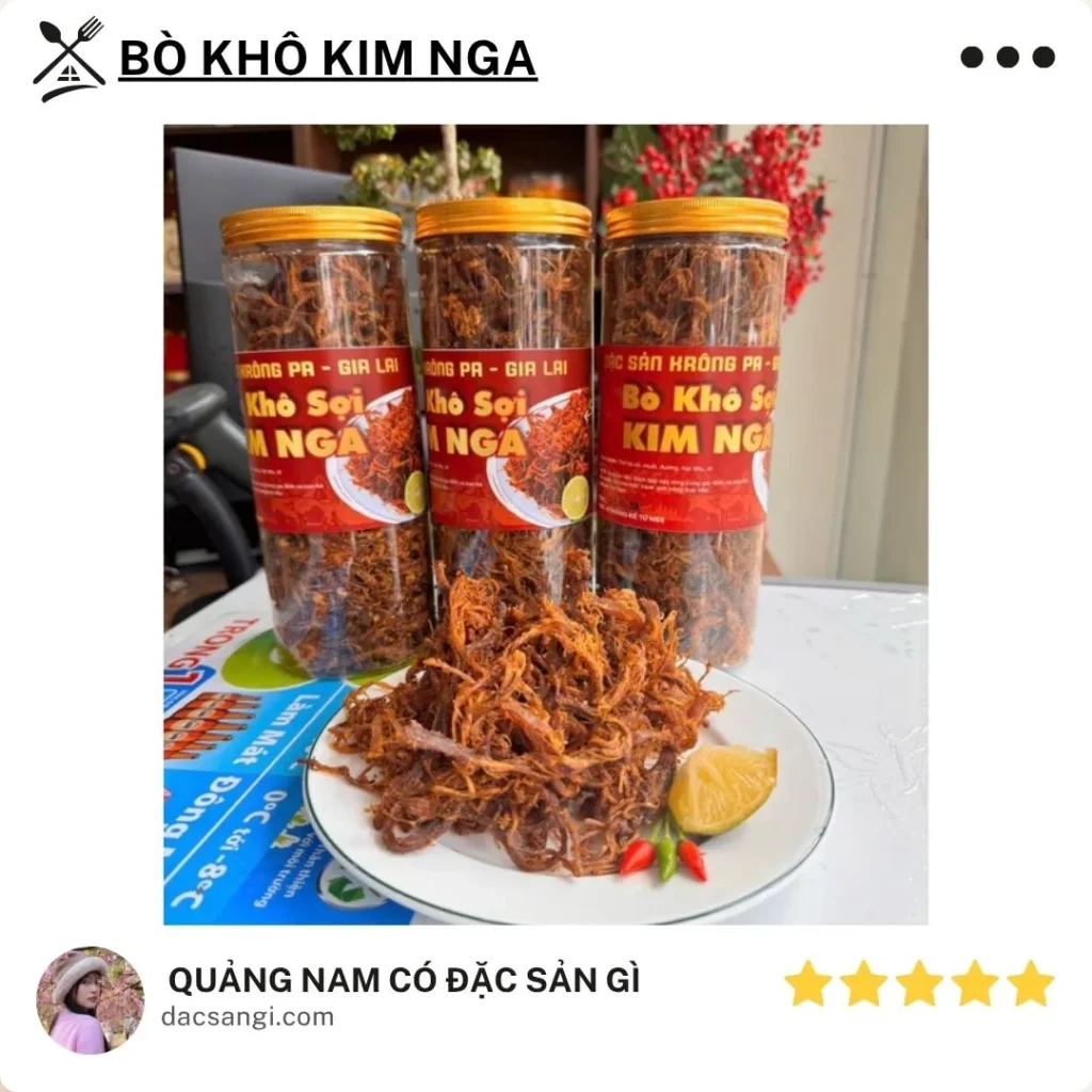 Quảng Nam có đặc sản gì? Top 16 món đặc sản Quảng Nam ngon, dễ mang làm quà Đặc sản bò khô Kim Nga