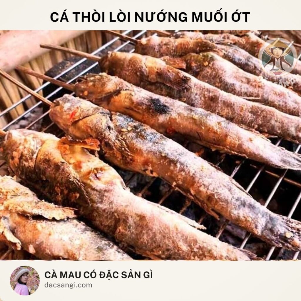 Đặc sản cá thòi lòi nướng muối ớt Cà Mau