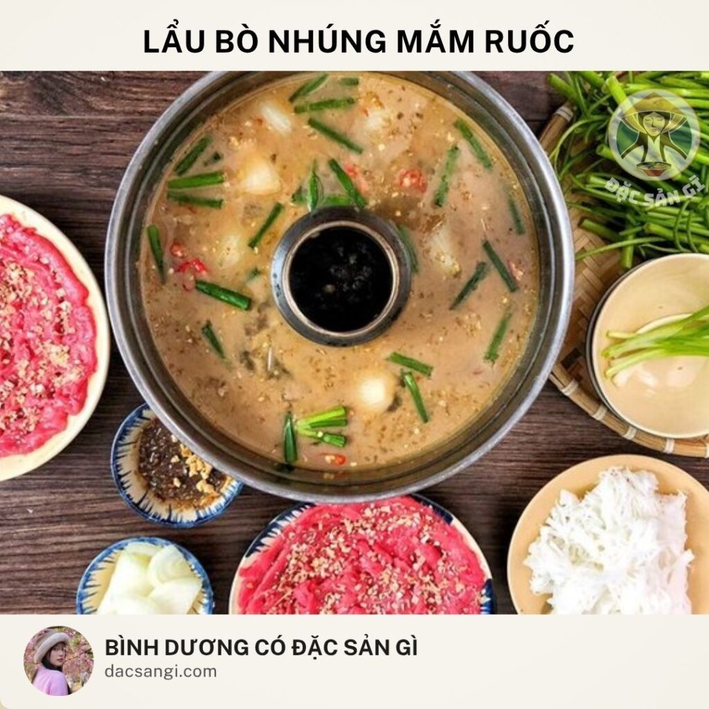 Đặc sản lẩu bò nhúng mắm ruốc