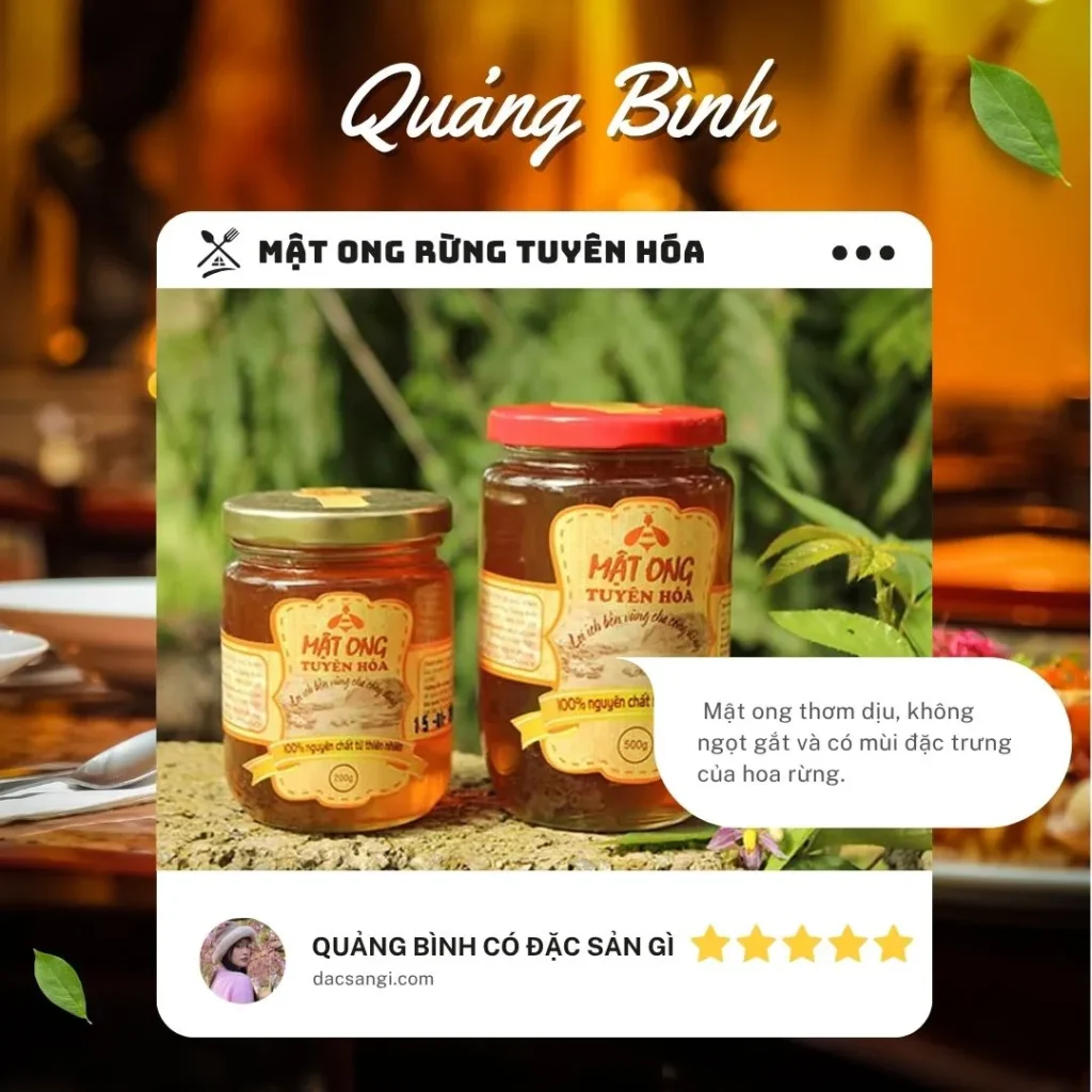 Quảng Bình có đặc sản gì? Tổng hợp 20 đặc sản Quảng Bình ngon, ăn tại chỗ hay làm quà đều tuyệt Đặc sản mật ong rừng Tuyên Hóa
