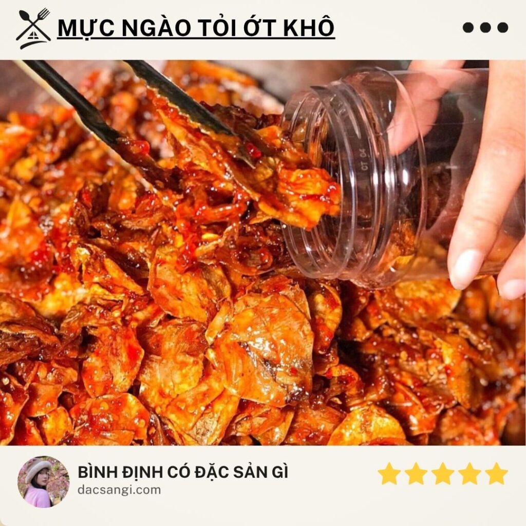 Bình Định có đặc sản gì? 15 đặc sản Bình Định trứ danh nên thử và mua về làm quà Đặc sản mực ngào tỏi ớt khô Bình Định