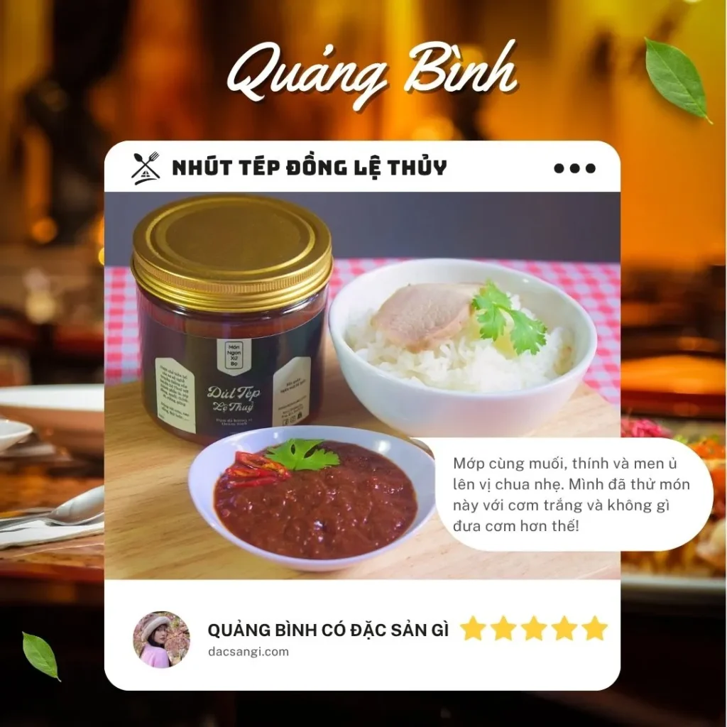 Quảng Bình có đặc sản gì? Tổng hợp 20 đặc sản Quảng Bình ngon, ăn tại chỗ hay làm quà đều tuyệt Đặc sản nhút tép đồng Lệ Thủy