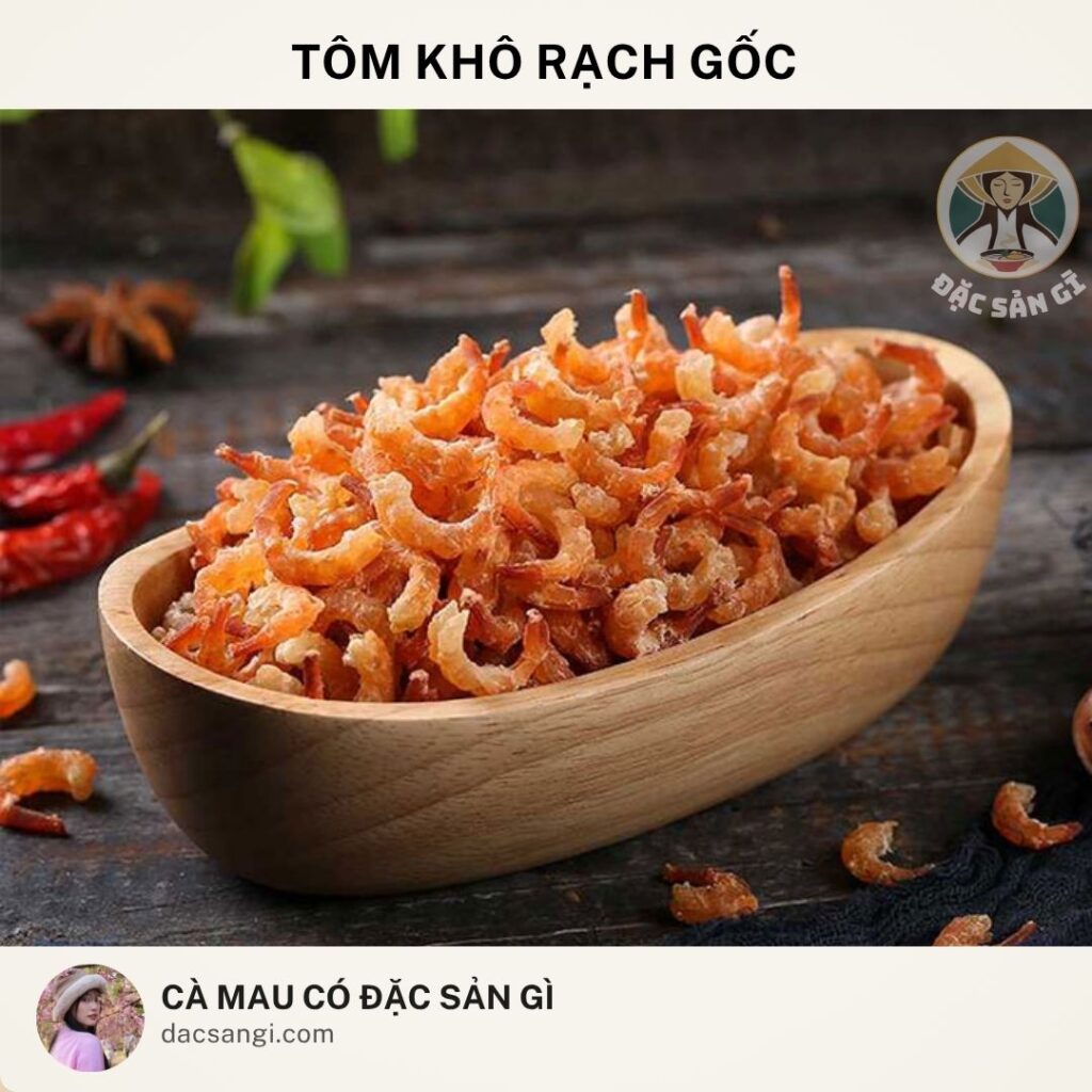Đặc sản tôm khô Rạch Gốc